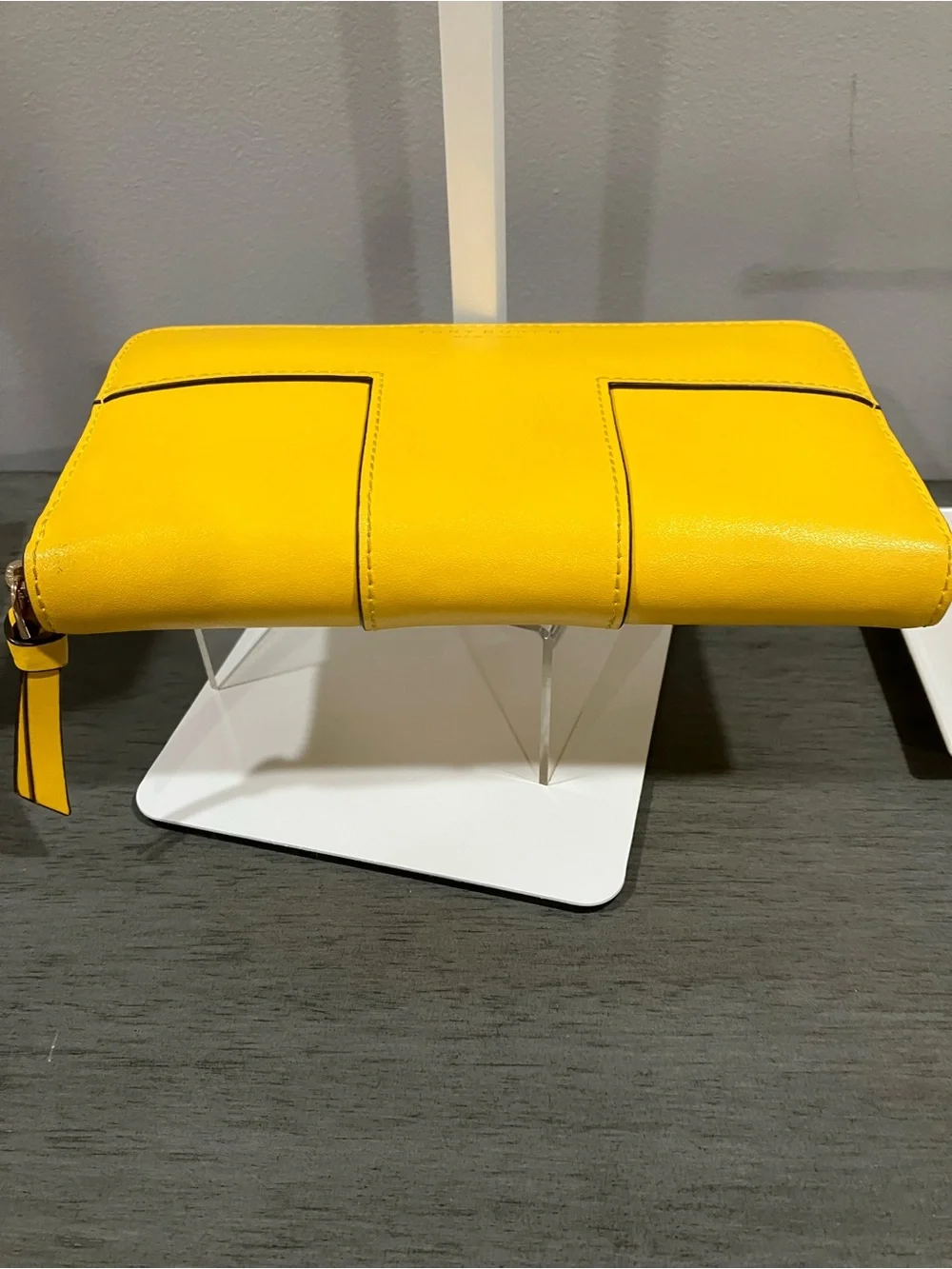 Tory Burch Bright Yellow Leather Zip Wallet